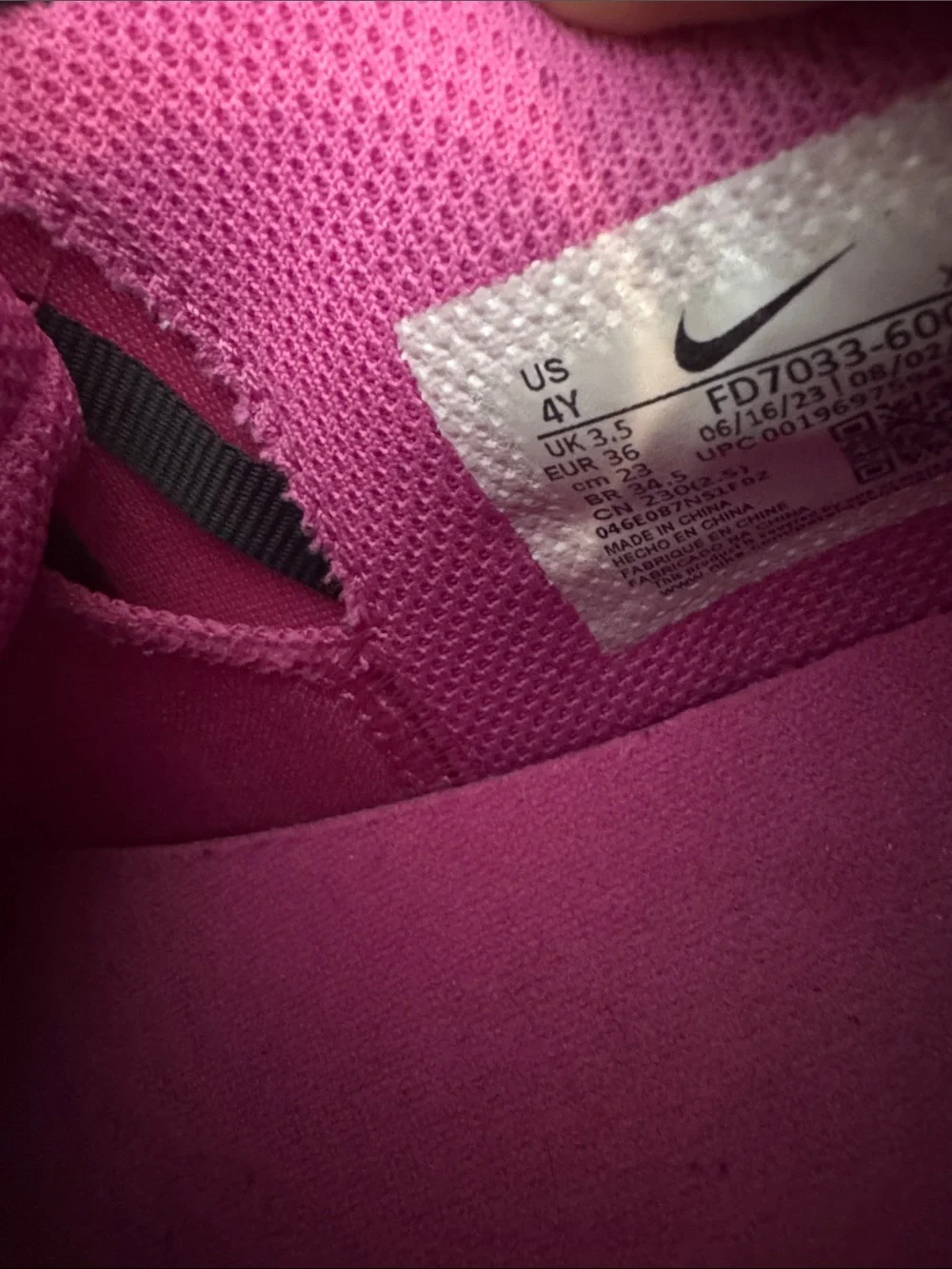 Nike Kids Bright Pink Athletic Sneakers with Black Accents